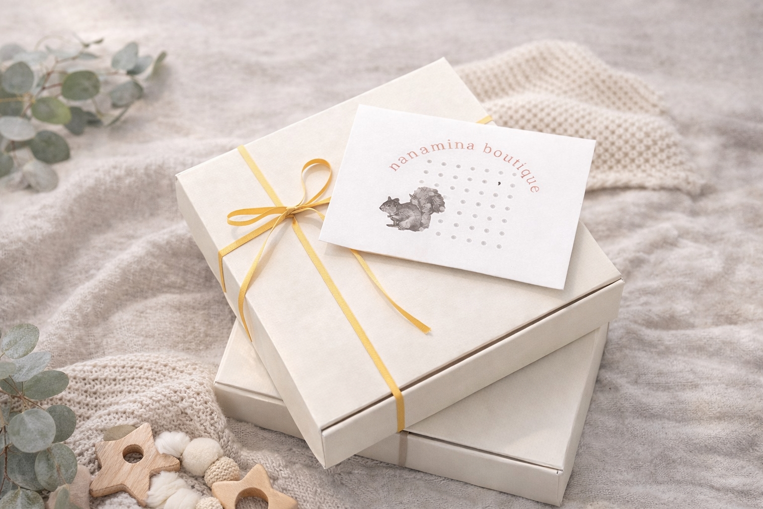 出産祝いギフトセット <br>ベビーブランケット ＆ ロンパース - 画像 (10)