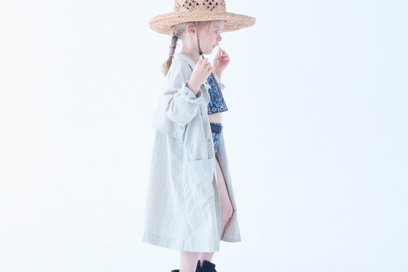 eLfin Folk（エルフィンフォルク）<br> Old Tile Patten Girls Swimwear - 画像 (7)