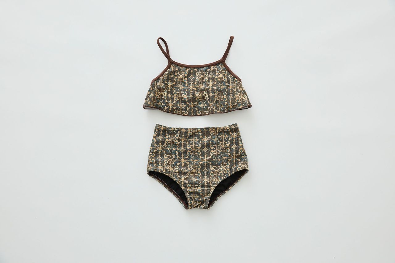 eLfin Folk（エルフィンフォルク）<br> Old Tile Patten Girls Swimwear - 画像 (2)