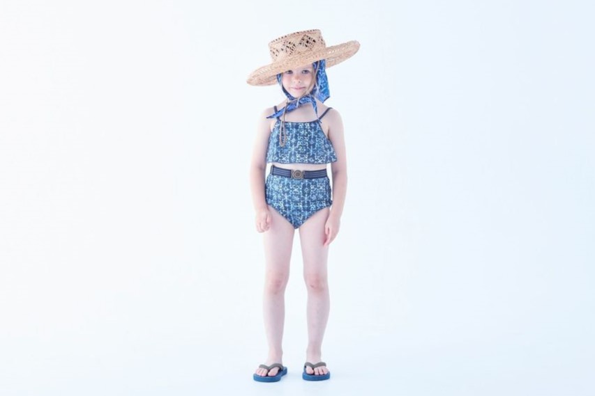 eLfin Folk（エルフィンフォルク）<br> Old Tile Patten Girls Swimwear - 画像 (6)