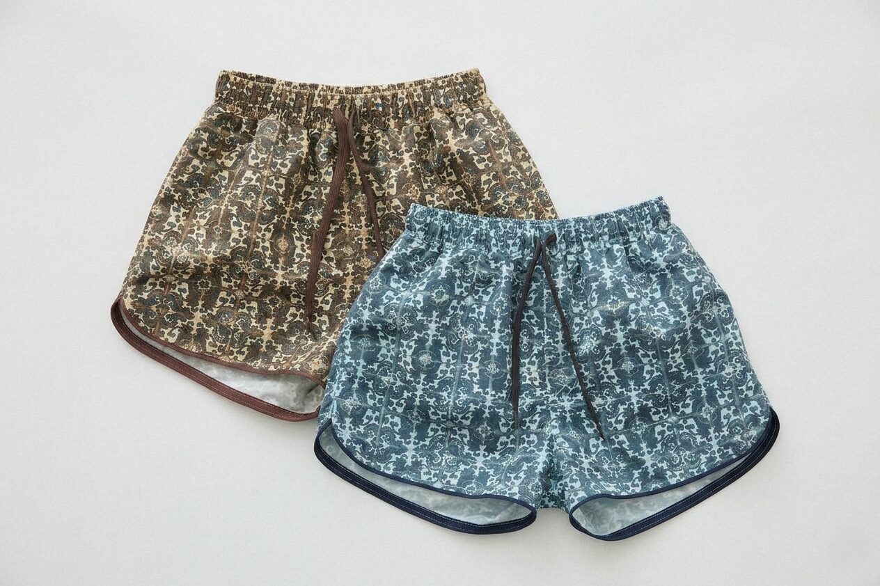 eLfin Folk（エルフィンフォルク）<br>Old Tile Pattern Girls Swim Shorts - 画像 (4)