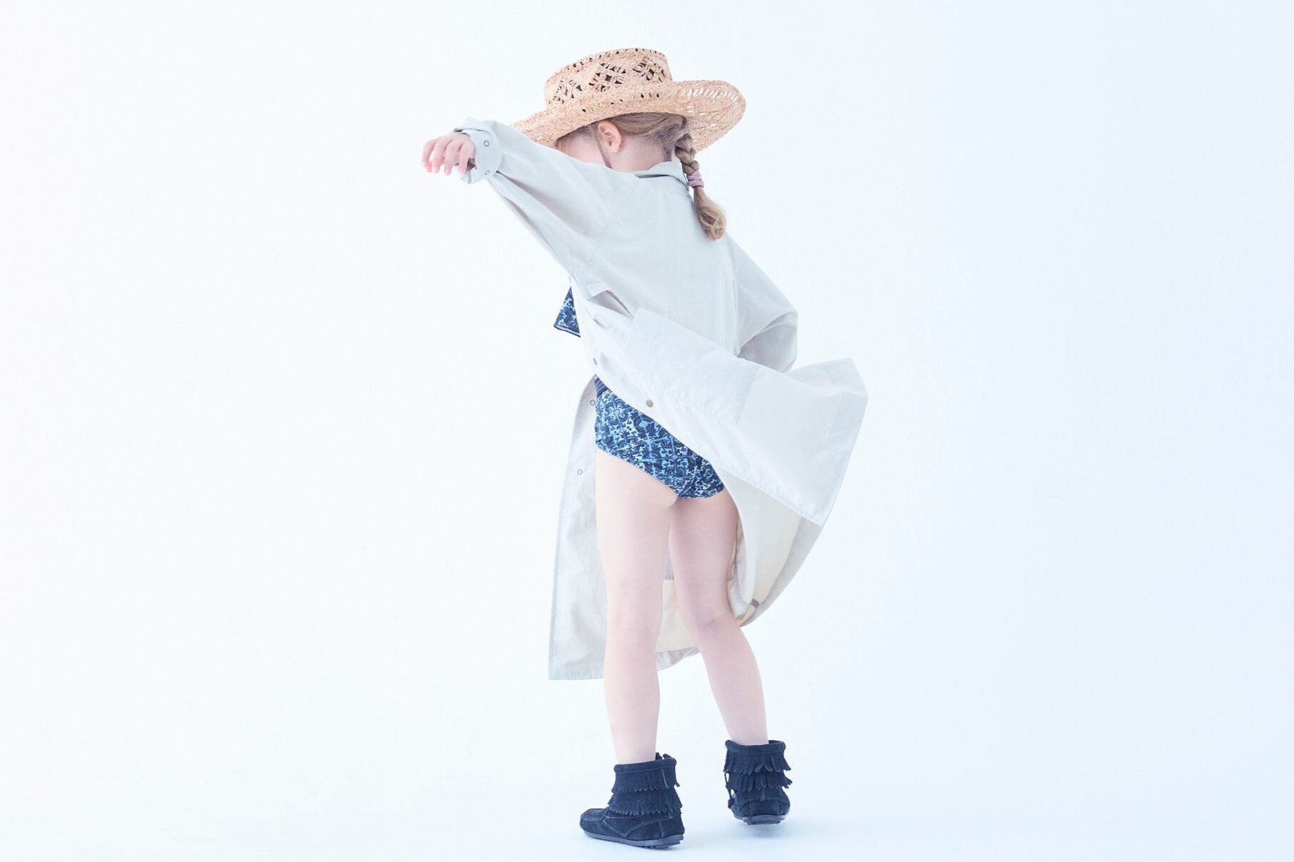 eLfin Folk（エルフィンフォルク）<br> Old Tile Patten Girls Swimwear - 画像 (10)